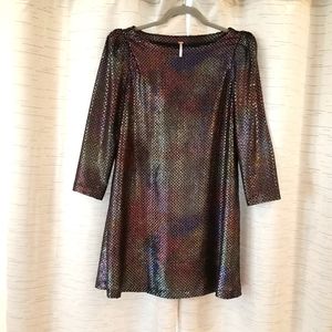 Free People metallic multicolored mini dress